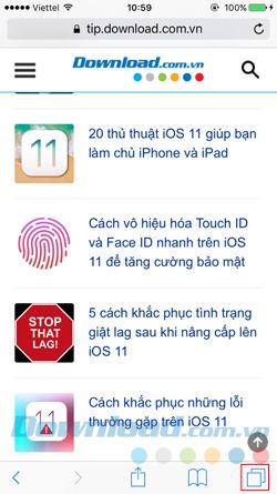 Trình duyệt Safari trên iPhone