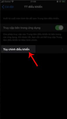 Nhấn vào Tùy chỉnh điều khiển
