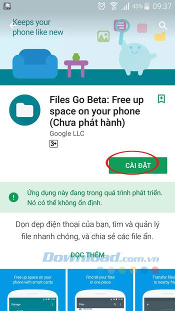 Tải và cài đặt Files Go