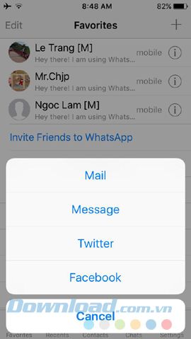 cách kết bạn trong WhatsApp