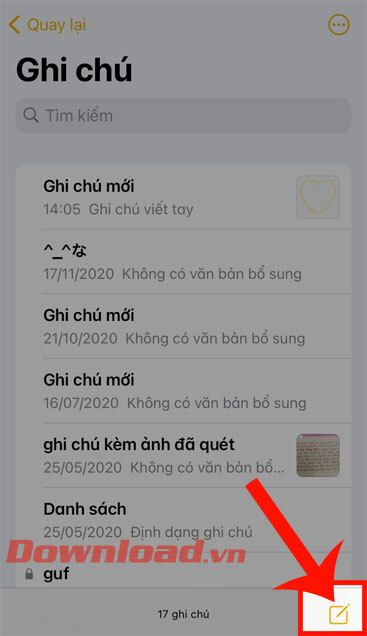 Nhấn vào biểu tượng bút