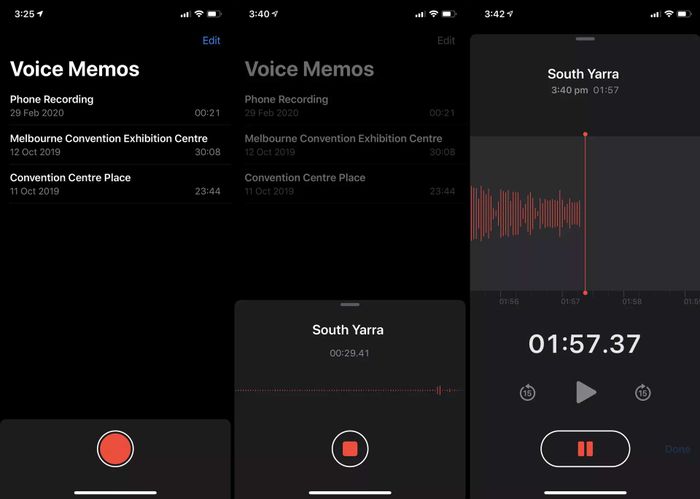 Ứng dụng Voice Memos trên iPhone