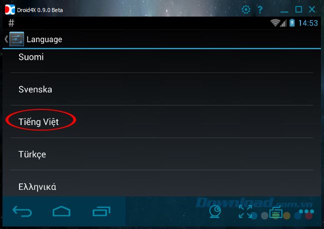 Thiết lập ngôn ngữ Tiếng Việt cho Droid4X