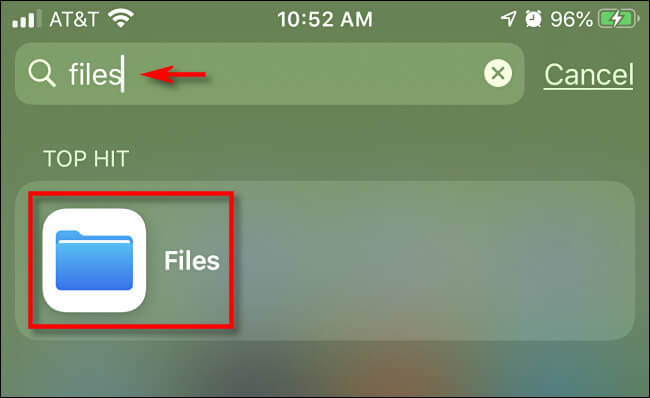 Tìm ứng dụng Files trên iPhone