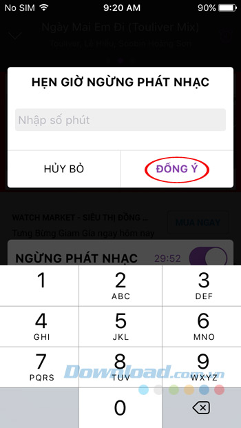 Lập lịch tắt nhạc