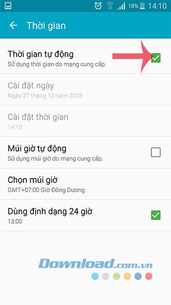 Tự động cập nhật thời gian