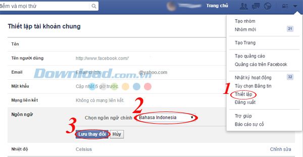 Hướng dẫn đổi tên Facebook thành một chữ