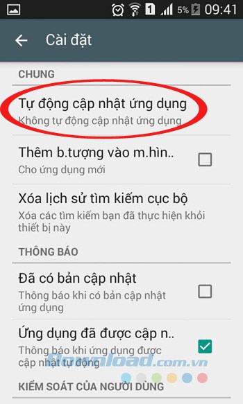 Tự động cập nhật ứng dụng