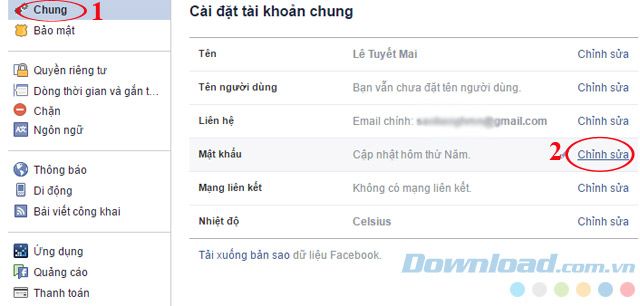 Cài đặt mật khẩu cho Facebook