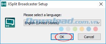 Lựa chọn ngôn ngữ khi cài đặt XSplit