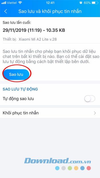 Sao lưu dữ liệu