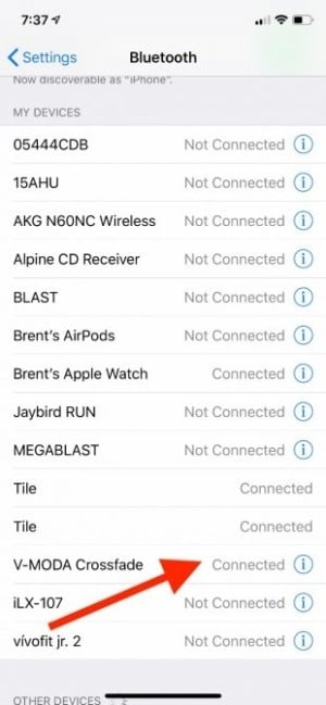 Kết nối iPhone với tai nghe qua Bluetooth