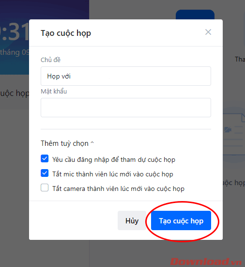 Tạo cuộc họp