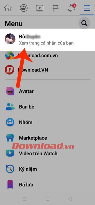 Nhấn vào mục <strong>Xem trang cá nhân của bạn</strong>
