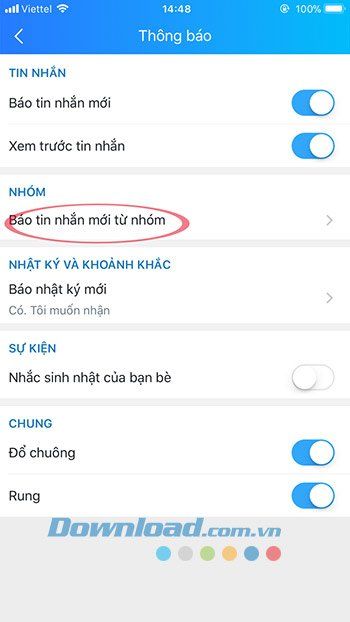 Vô hiệu hóa thông báo từ nhóm