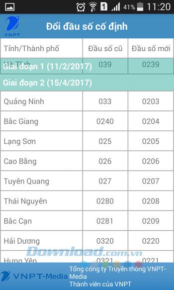 Thay đổi số điện thoại cố định trong giai đoạn 2