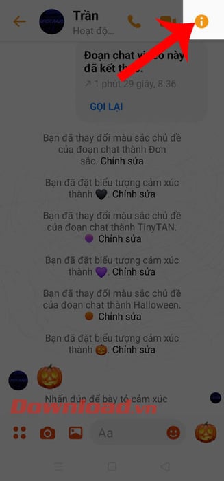 Bấm vào biểu tượng dấu chấm than 