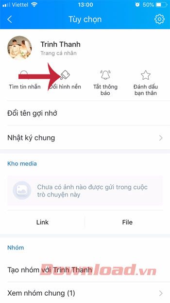 Thay đổi hình nền Zalo