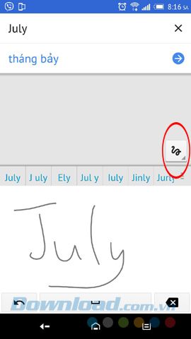 Dịch chữ viết tay qua Google Translate
