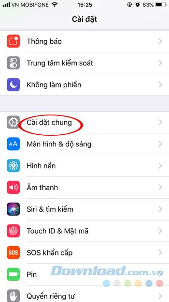 Cài đặt chung