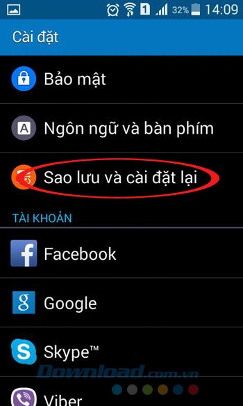 Sao lưu và khôi phục