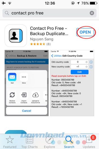 Mở Ứng dụng Contact Pro Miễn Phí