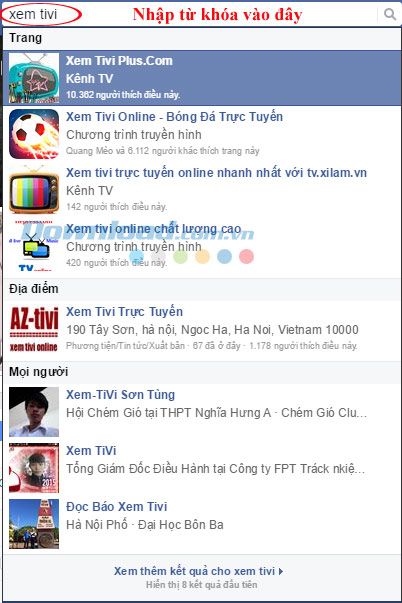 xem TV trên Facebook