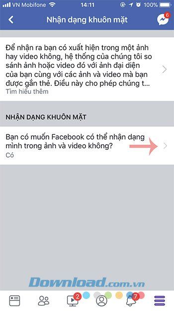 Hướng dẫn cài đặt nhận dạng khuôn mặt trên Facebook