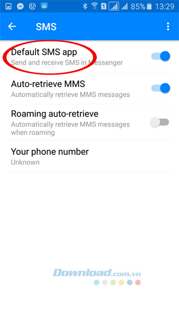 Đặt SMS làm ứng dụng mặc định