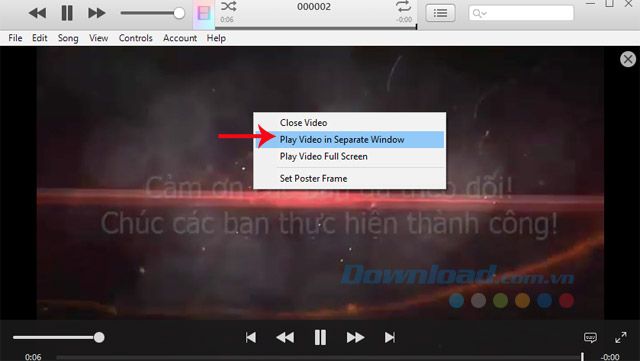 Xem video trên cửa sổ riêng