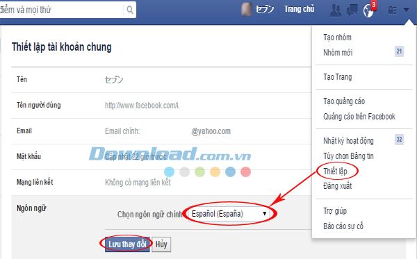 Hướng dẫn thay đổi tên Facebook thành một chữ