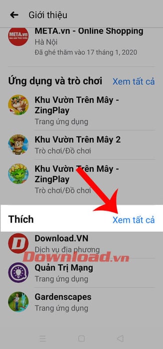 Chạm vào mục Xem tất cả