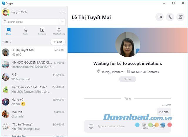 Trò chuyện trên Skype