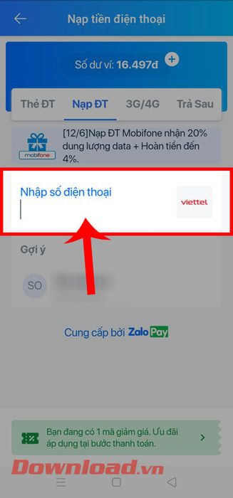 Nhập số điện thoại