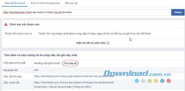 Khắc phục lỗi khi chia sẻ link trên Facebook