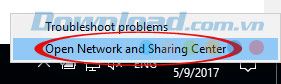 Mở Trung tâm Mạng và Chia sẻ