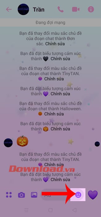 Chạm vào biểu tượng khuôn mặt.