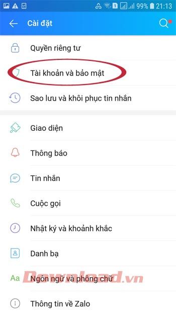 Tài khoản và bảo mật