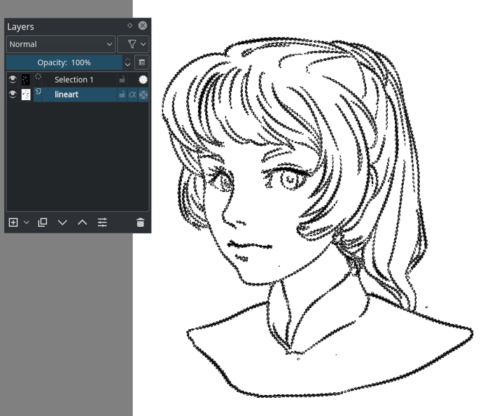 Chọn lineart để Krita tô màu