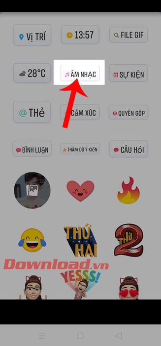 Chọn nhãn dán âm nhạc