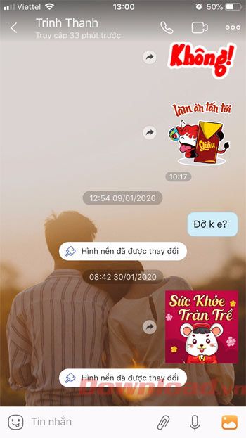 Sau khi thay đổi hình nền