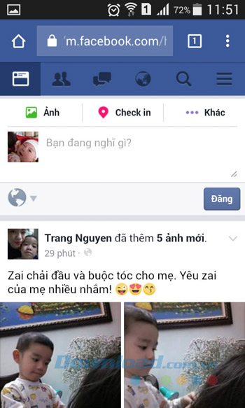 Sử dụng Facebook trên trình duyệt web