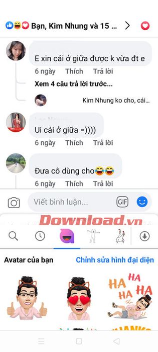 Gửi ý kiến bằng sticker