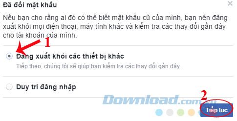 Đăng xuất Facebook trên các thiết bị khác