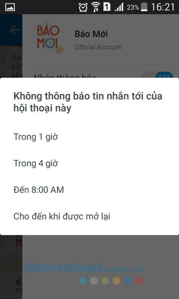 Lựa chọn thời gian