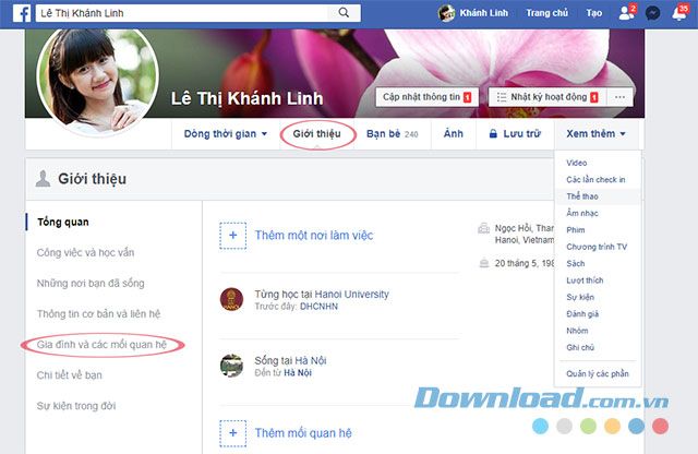 Giới thiệu trang cá nhân trên Facebook