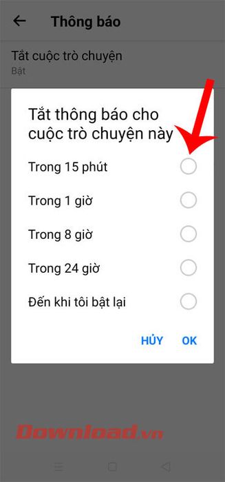 Chọn thời gian và nhấn nút Ok