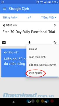 Tùy chọn dịch ngôn ngữ trên Google Translate