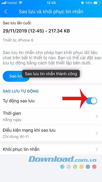 Sao lưu tự động