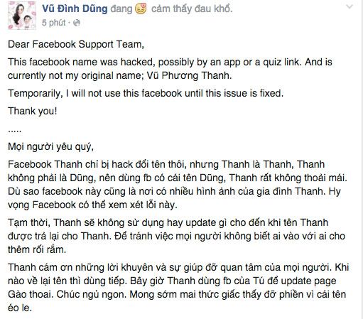 Một trong những người bị ảnh hưởng bởi 'Vũ Đình Dũng'